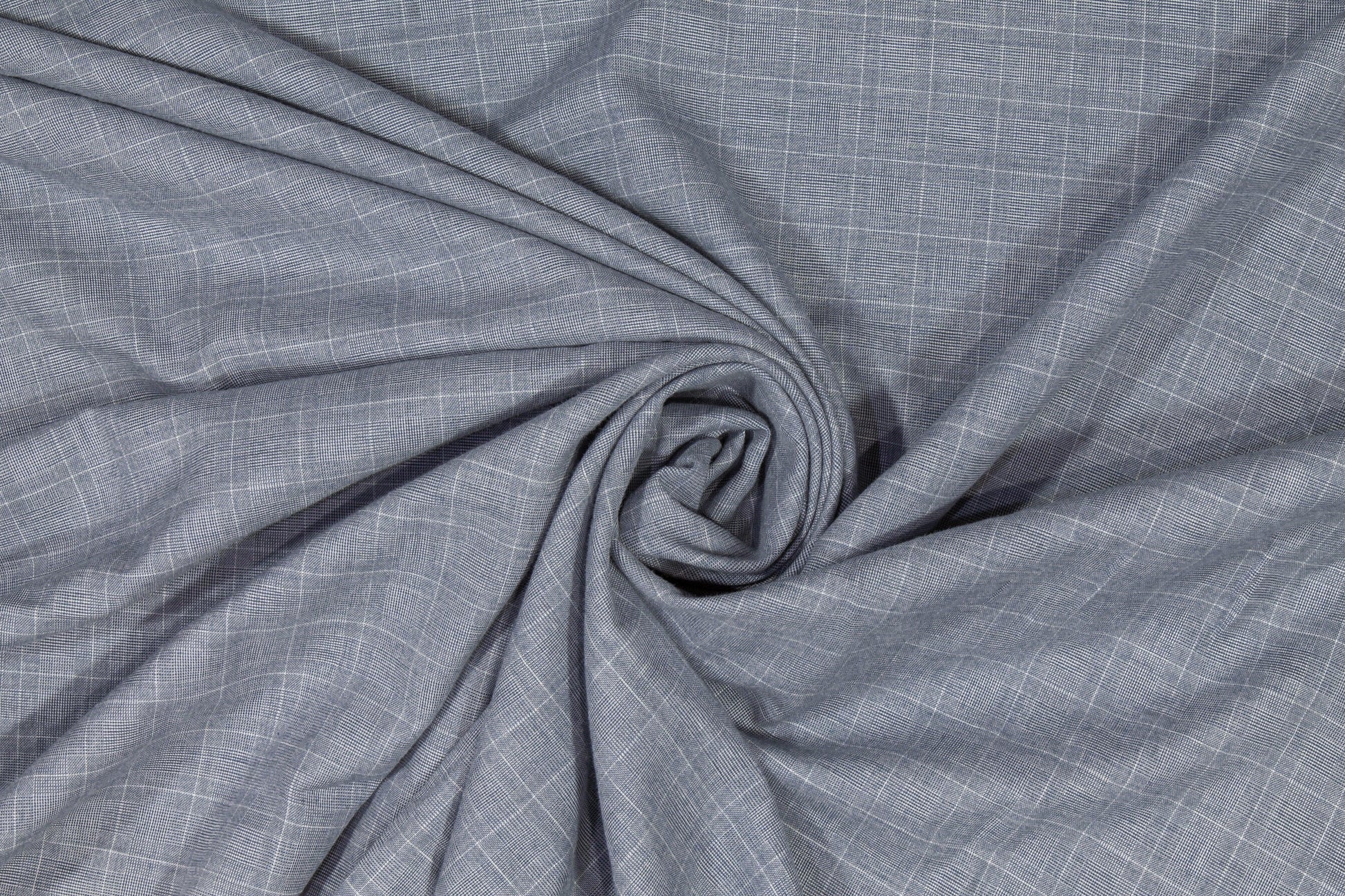 Glen Check Cotton Shirting - Gray - Prime Fabrics
