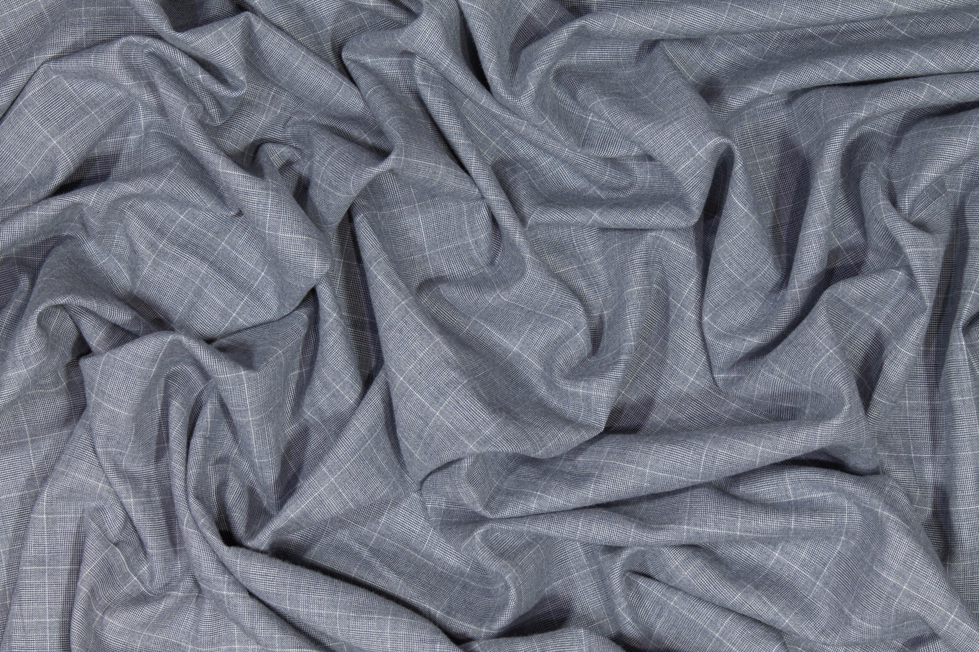 Glen Check Cotton Shirting - Gray - Prime Fabrics