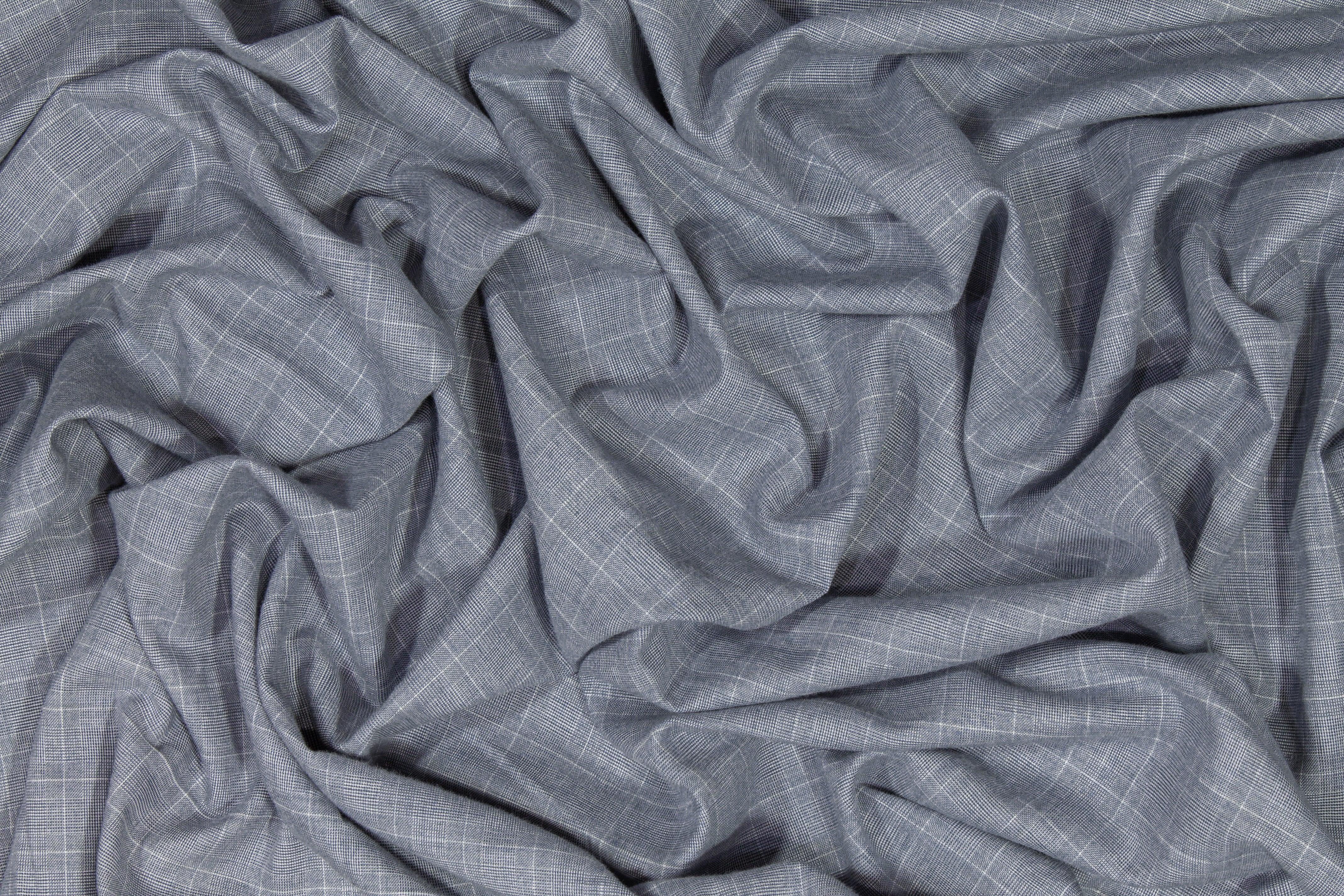Glen Check Cotton Shirting - Gray - Prime Fabrics