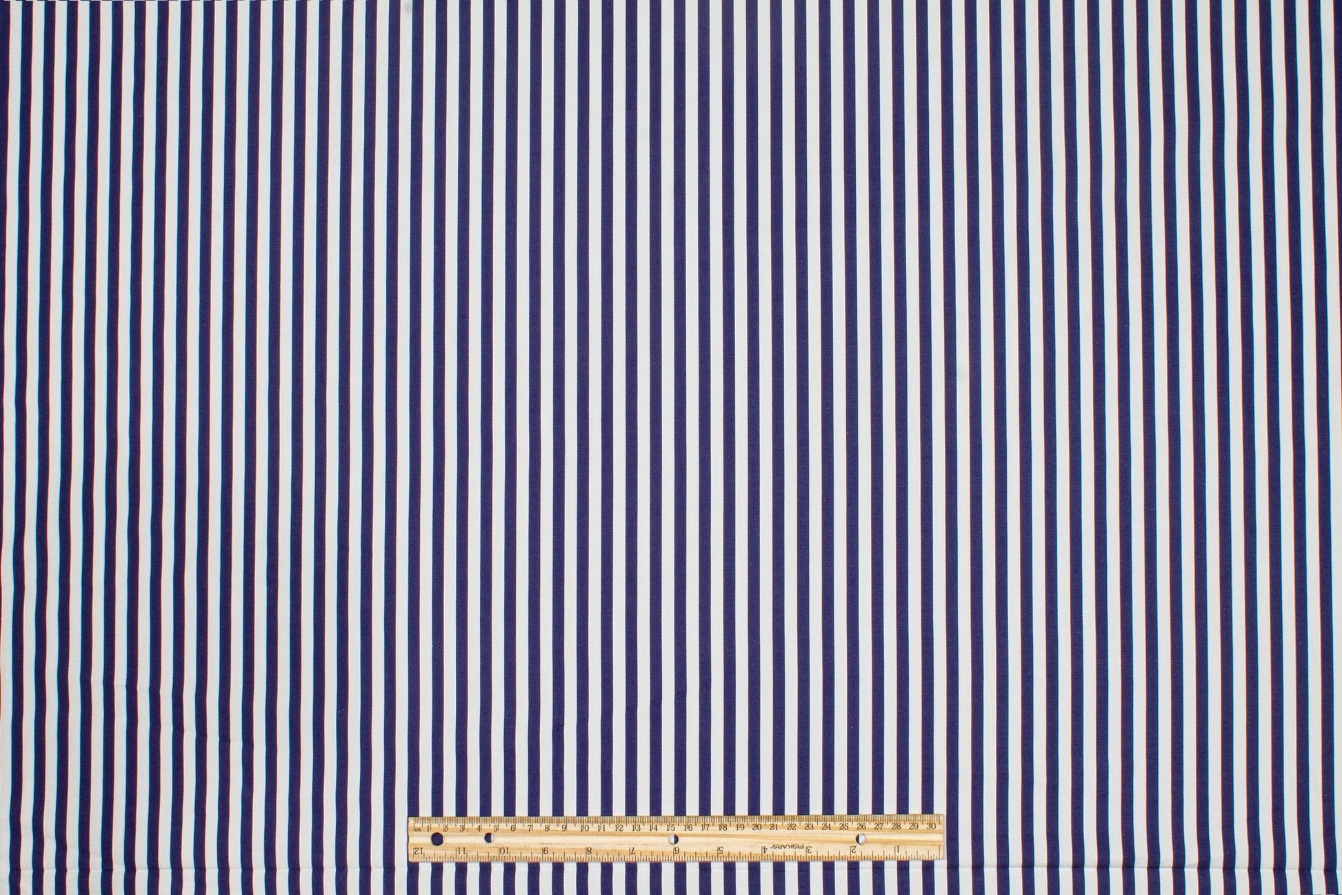 Striped Cotton Shirting - Navy and White - Prime Fabrics
