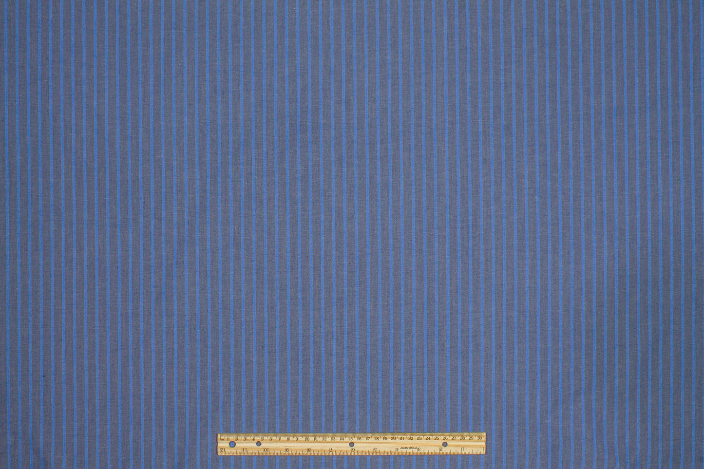 Striped Poly Cotton Shirting - Blue and Gray - Prime Fabrics