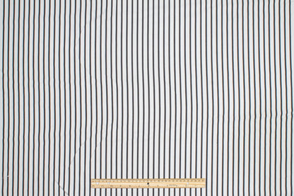 Striped Cotton Shirting - Black and White - Prime Fabrics