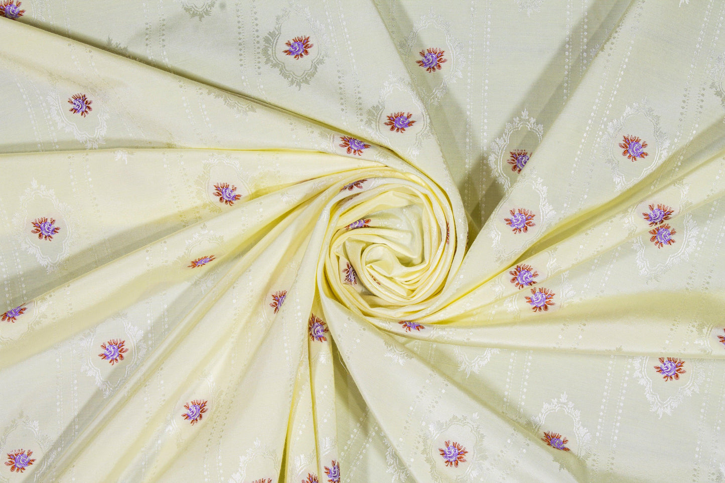 Embroidered Polyester Cotton Jacquard - Yellow - Prime Fabrics