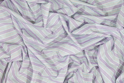 Striped Cotton Voile - Blue, Purple, White - Prime Fabrics