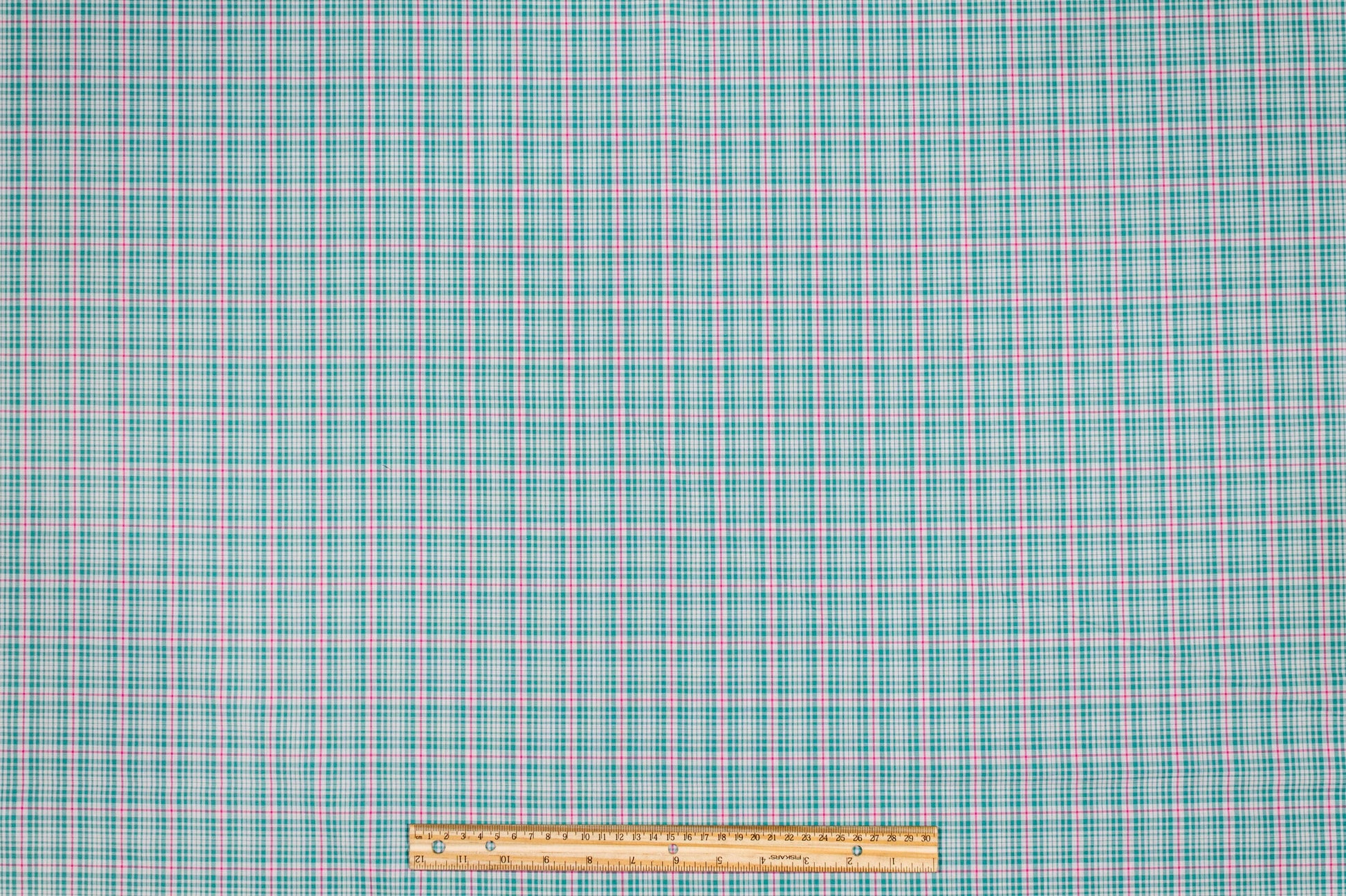 Plaid Cotton Shirting - Green, Pink, White - Prime Fabrics