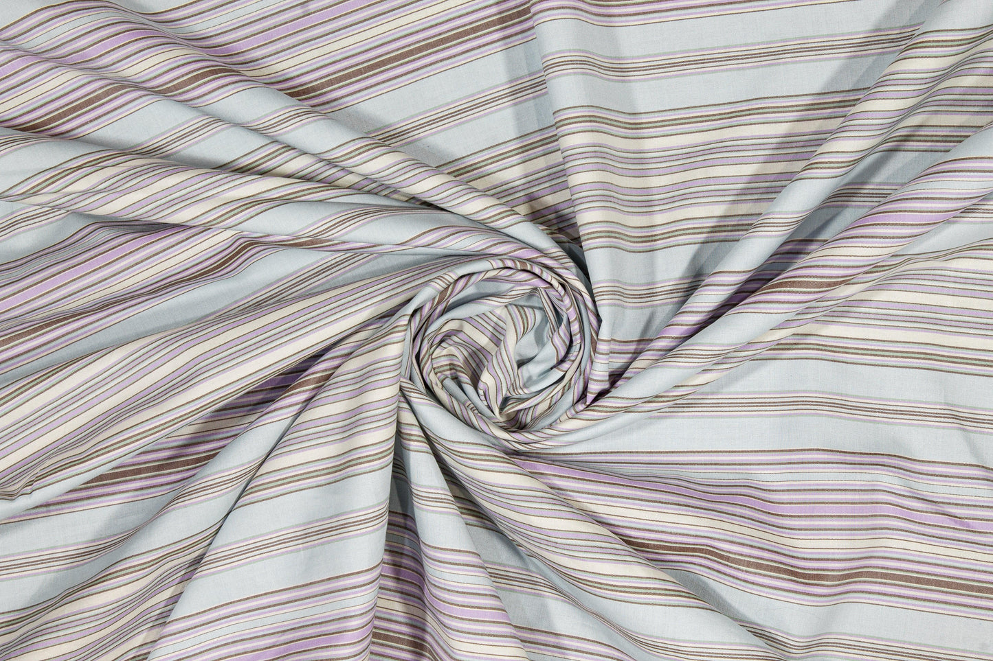 Striped Cotton Shirting - Blue, Purple, White - Prime Fabrics
