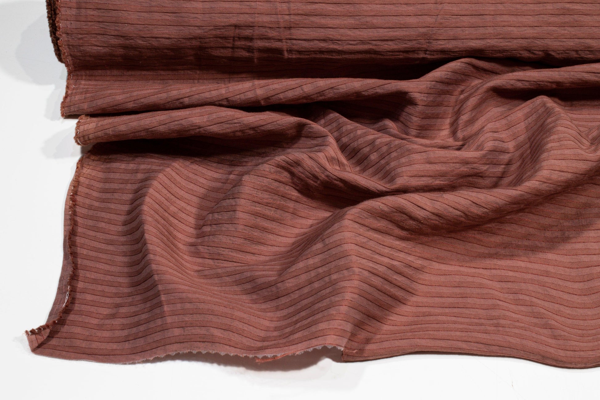 Striped Cotton Voile Burnout - Mauve - Prime Fabrics