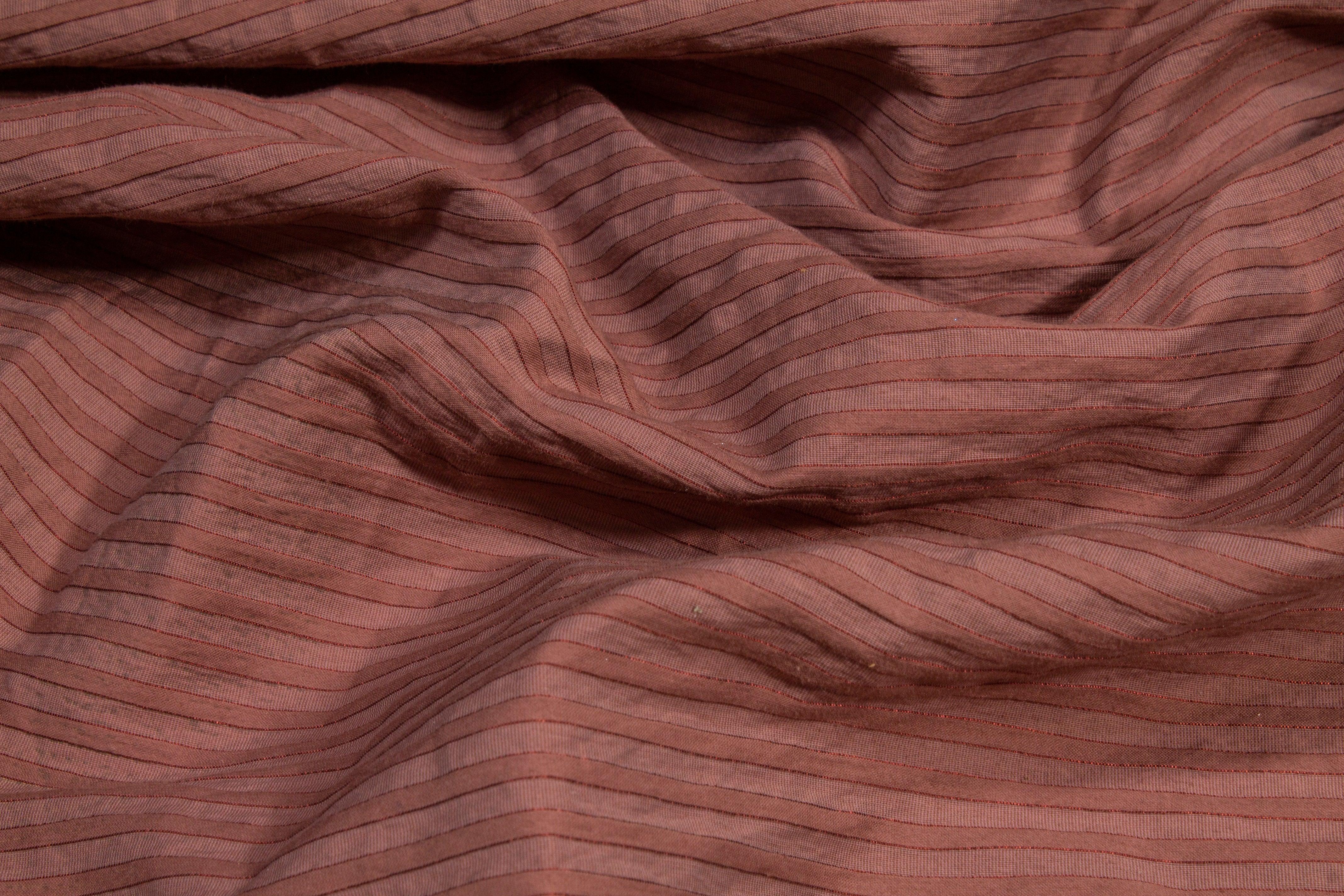 Striped Cotton Voile Burnout - Mauve - Prime Fabrics