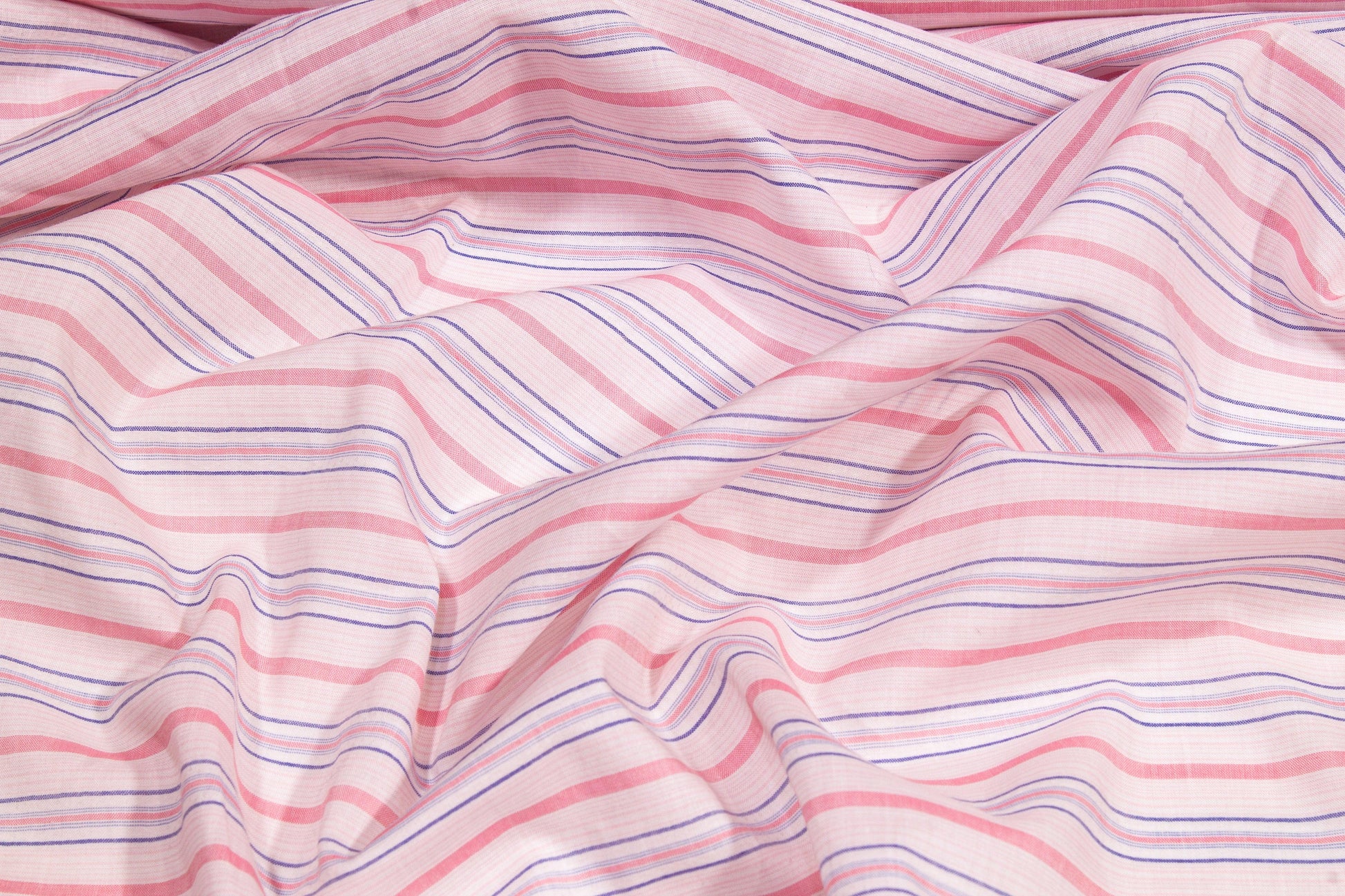 Striped Cotton Voile - Pink and Blue - Prime Fabrics
