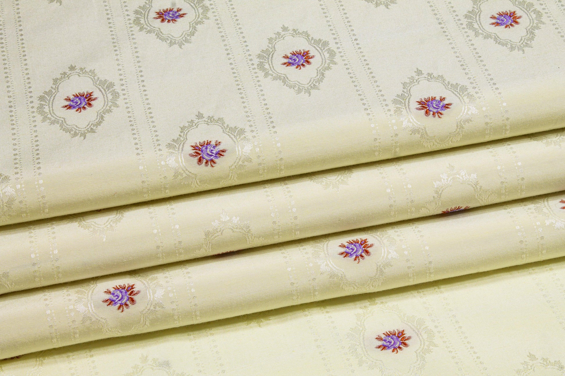 Embroidered Polyester Cotton Jacquard - Yellow - Prime Fabrics