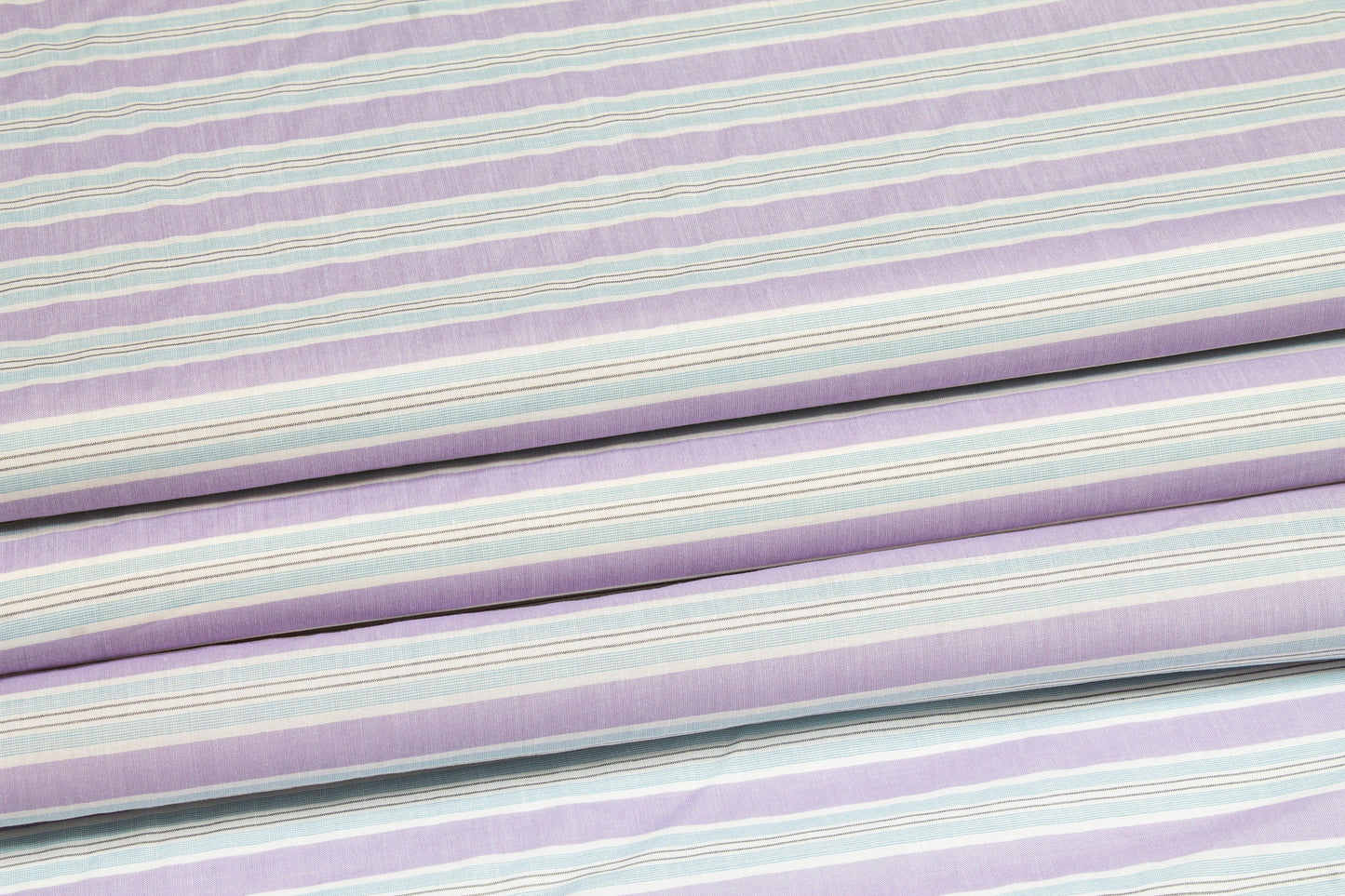 Striped Cotton Voile - Blue, Purple, White - Prime Fabrics