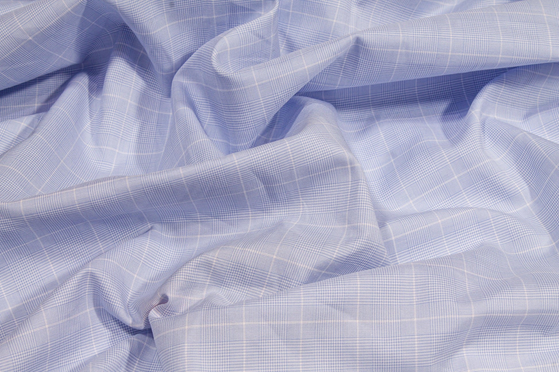 Glen Check Cotton Shirting - Blue Purple - Prime Fabrics