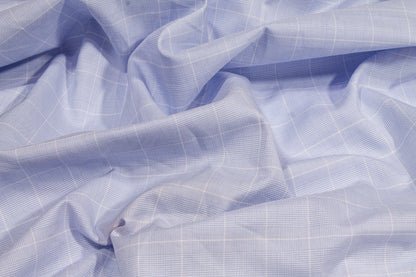 Glen Check Cotton Shirting - Blue Purple - Prime Fabrics