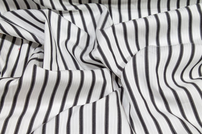 Striped Cotton Shirting - Black and White - Prime Fabrics