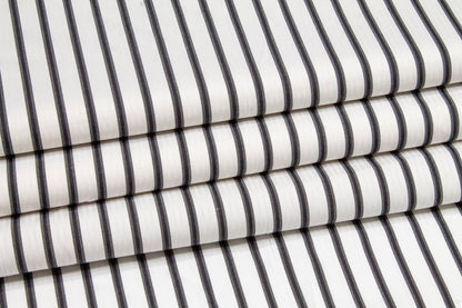 Striped Cotton Shirting - Black and White - Prime Fabrics
