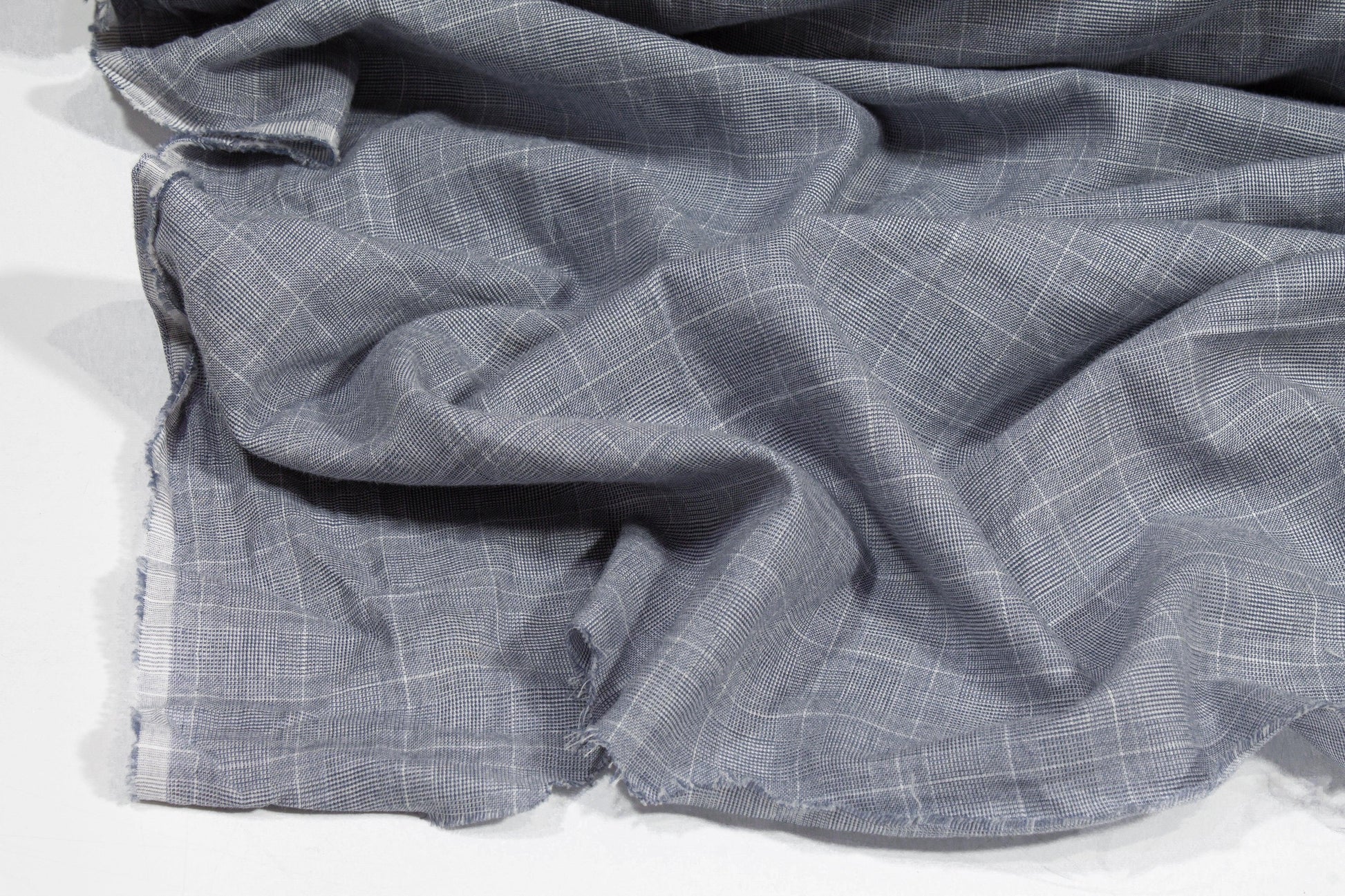 Glen Check Cotton Shirting - Gray - Prime Fabrics