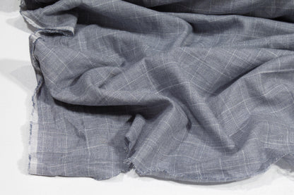 Glen Check Cotton Shirting - Gray - Prime Fabrics