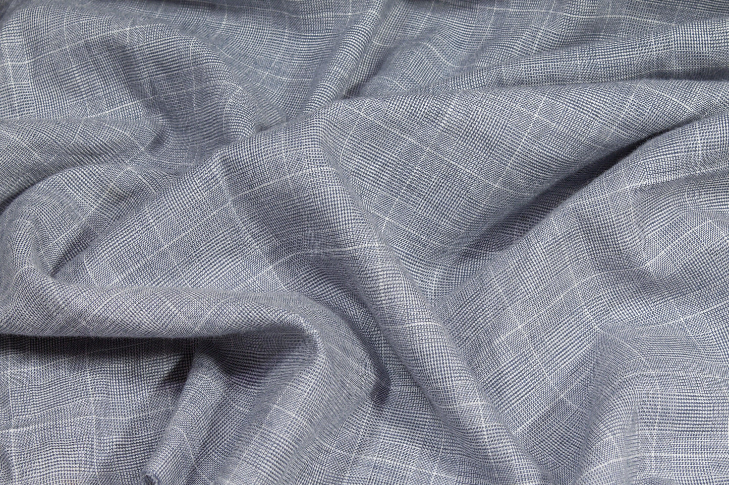 Glen Check Cotton Shirting - Gray - Prime Fabrics
