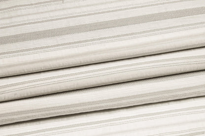 Metallic Striped Cotton Voile - Silver Off White - Prime Fabrics