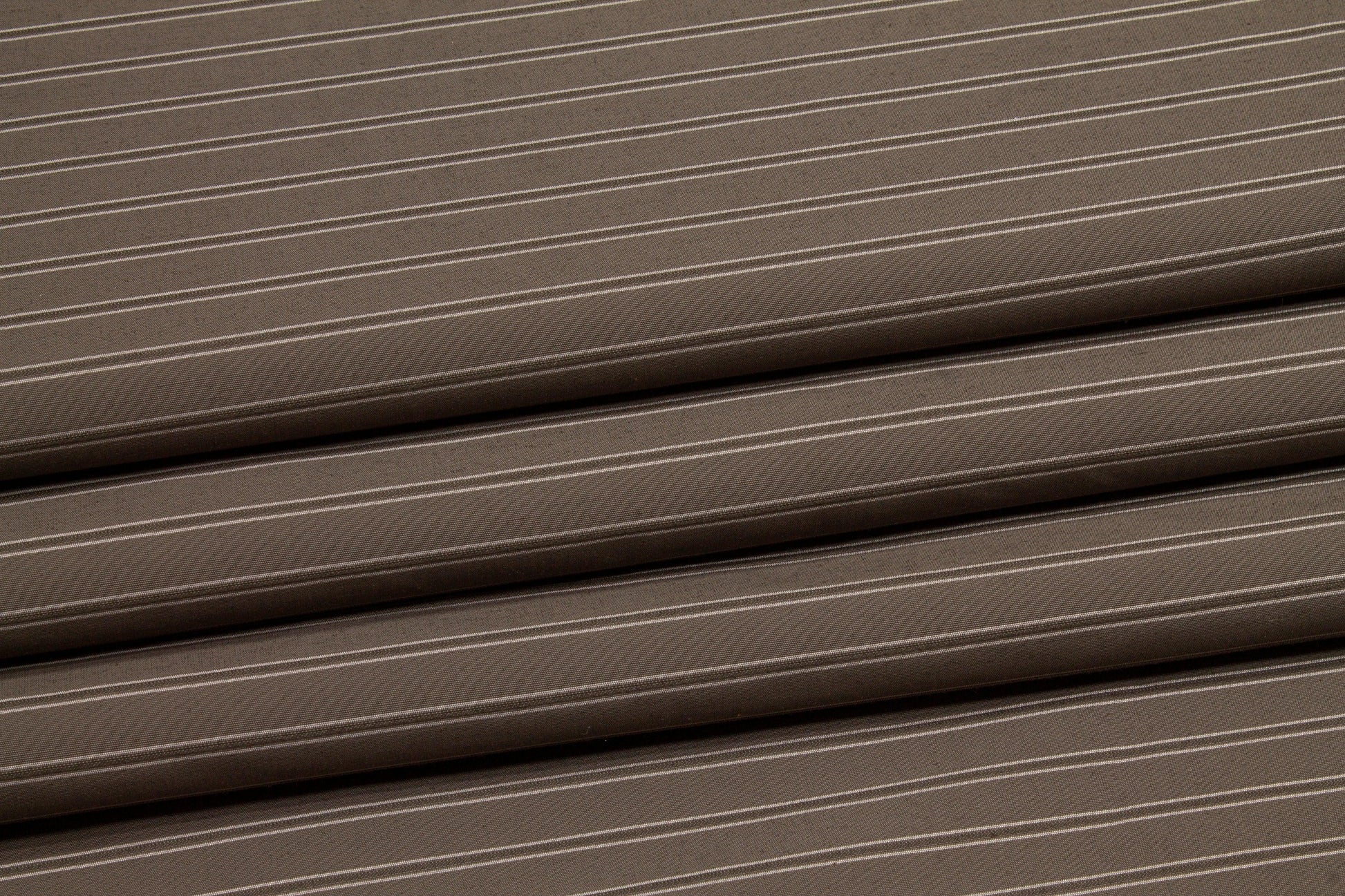 Striped Poly Cotton Shirting - Gray-Brown - Prime Fabrics