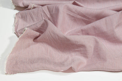 Pin Striped Cotton Voile - Orange and Blue - Prime Fabrics