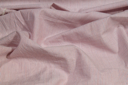 Pin Striped Cotton Voile - Orange and Blue - Prime Fabrics