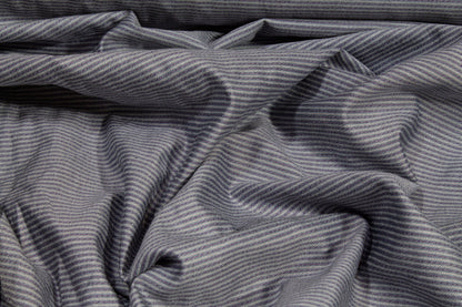 Striped Cotton Shirting - Gray - Prime Fabrics