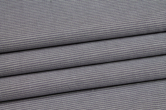 Striped Cotton Shirting - Gray - Prime Fabrics