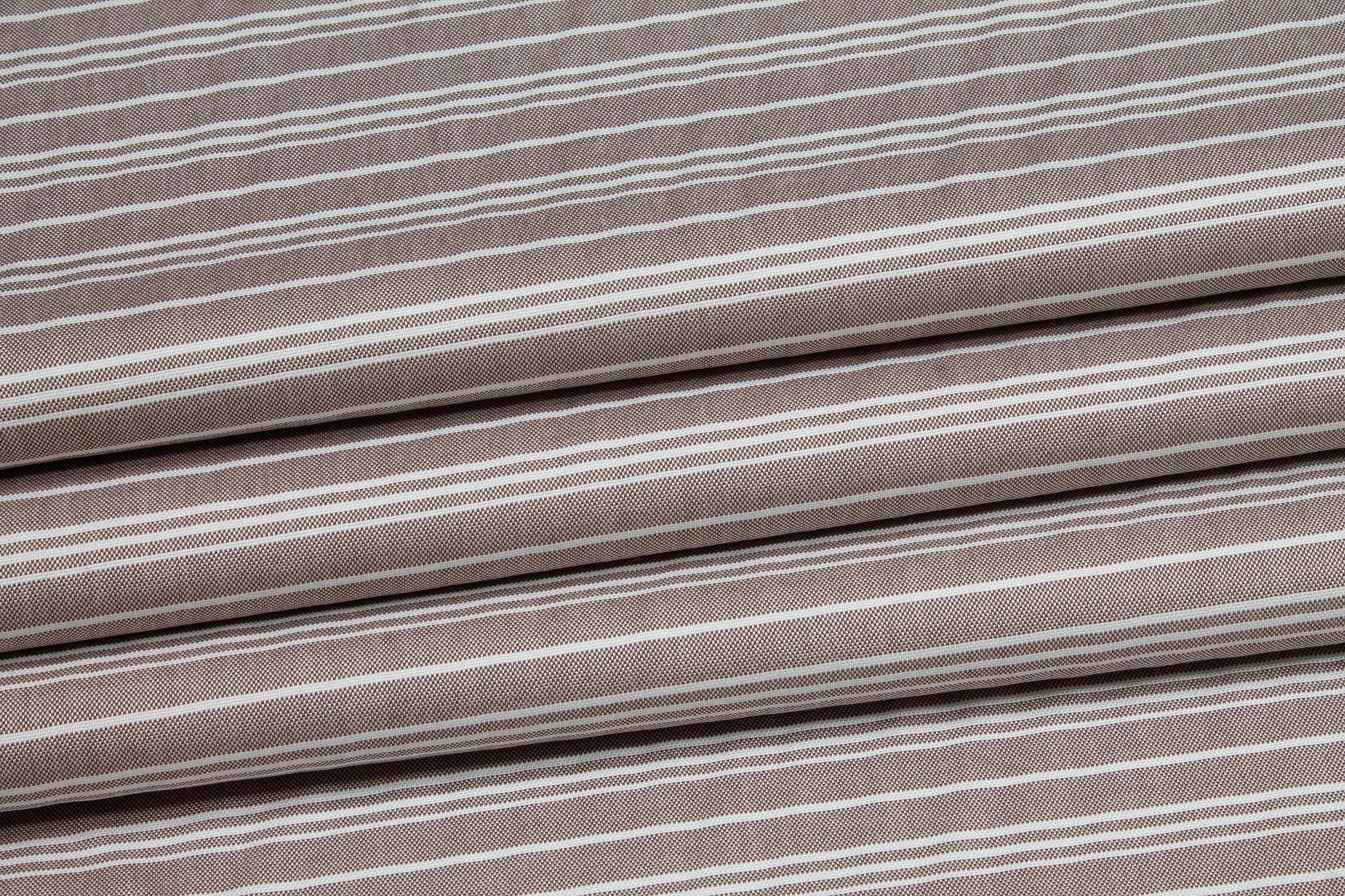 Striped Cotton Shirting - Brown and White - Prime Fabrics