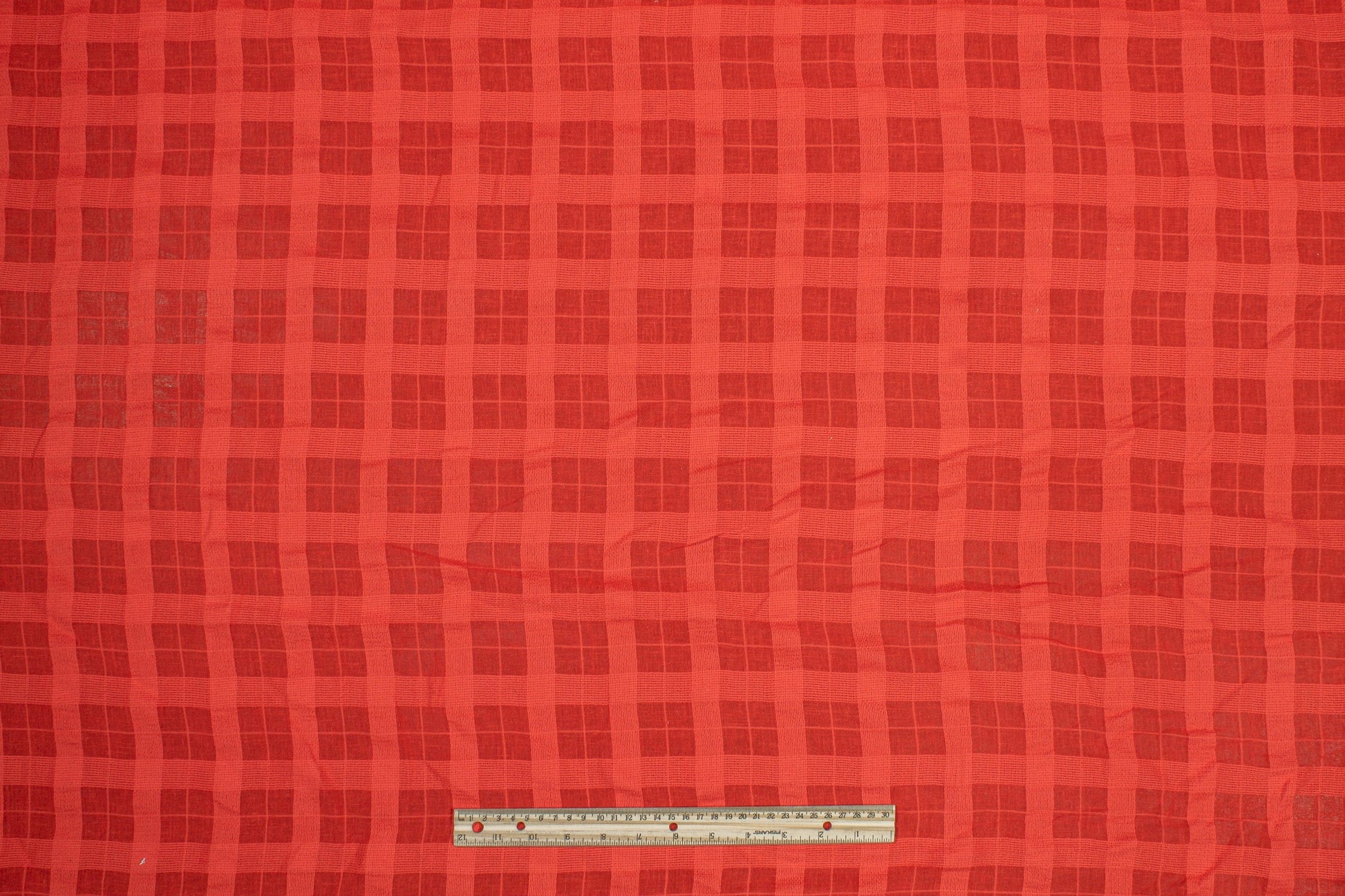 Checked Cotton Gauze - Orange - Prime Fabrics