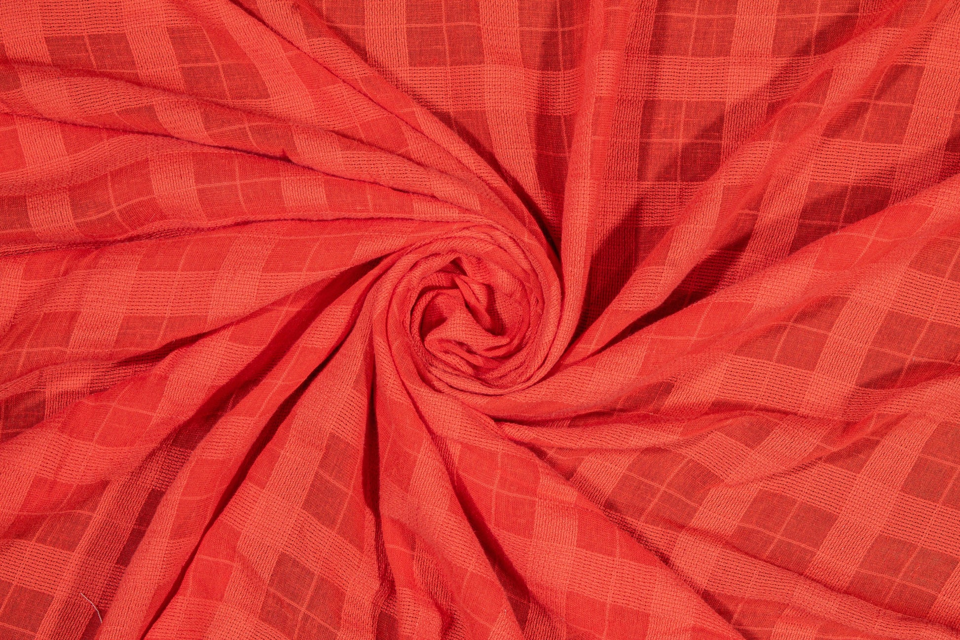 Checked Cotton Gauze - Orange - Prime Fabrics
