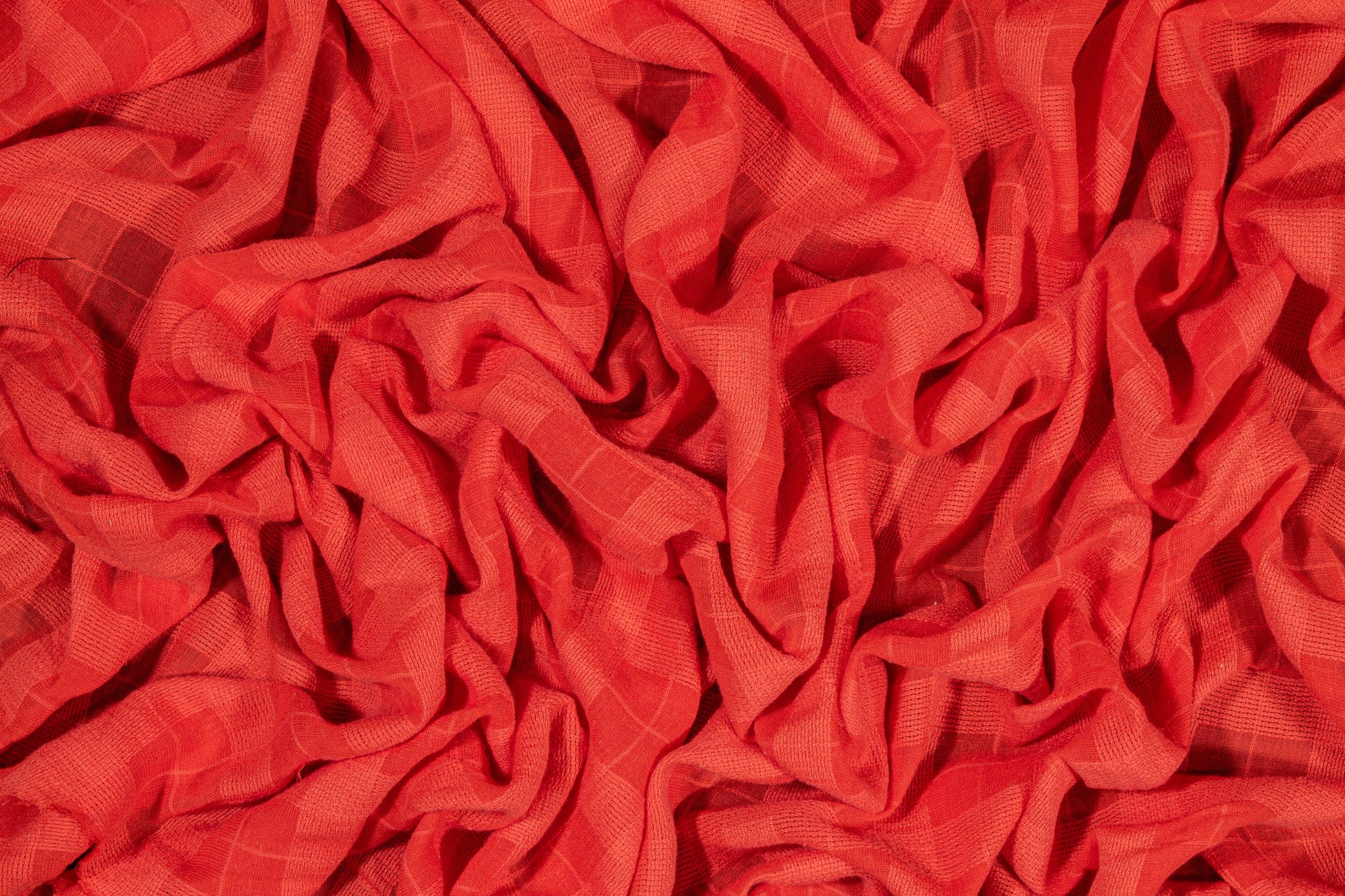 Checked Cotton Gauze - Orange - Prime Fabrics