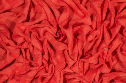 Checked Cotton Gauze - Orange - Prime Fabrics