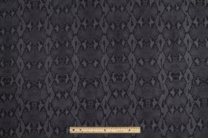 Snake Skin Printed Water-Resistant Nylon - Charcoal Gray - Prime Fabrics