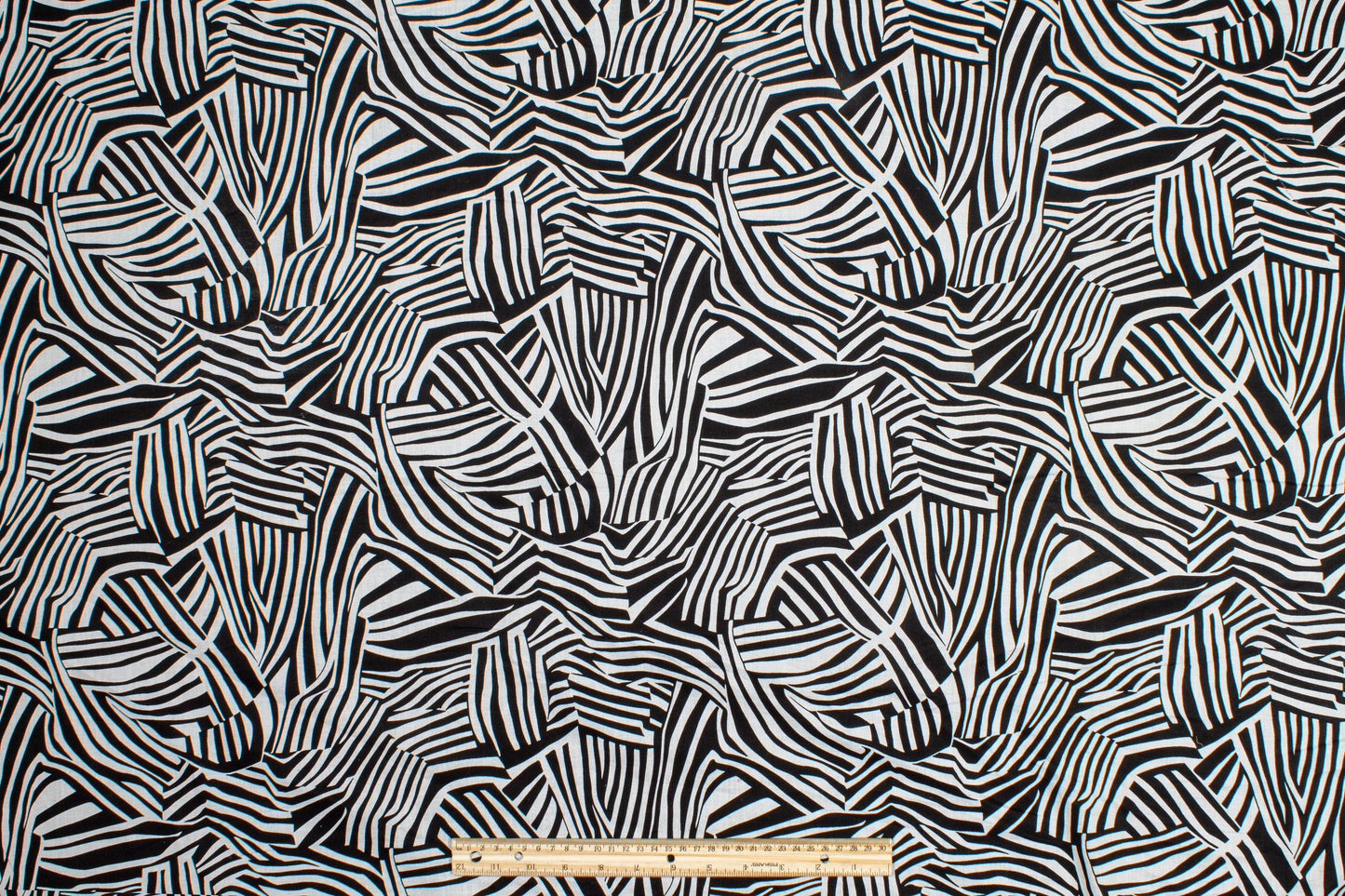 Abstract Zebra Print Cotton Voile - Black and White - Prime Fabrics