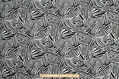 Abstract Zebra Print Cotton Voile - Black and White - Prime Fabrics