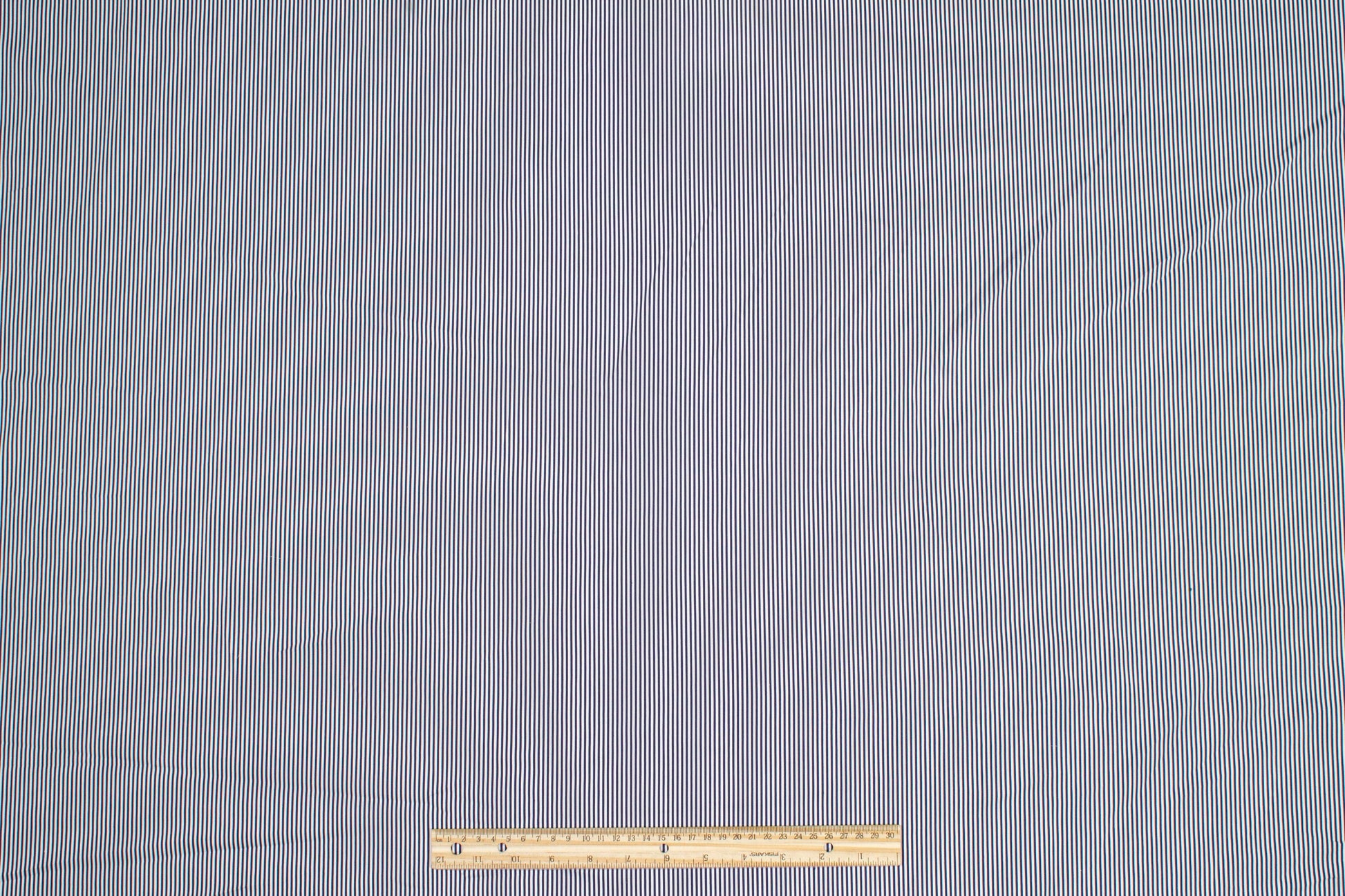 Striped Cotton Stretch Shirting - Navy and White - Prime Fabrics