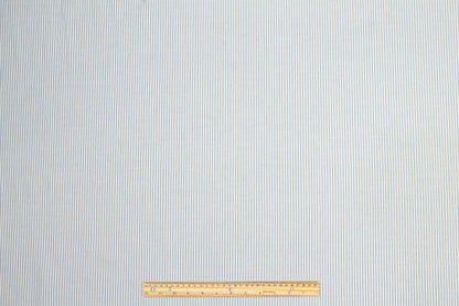 Striped Seersucker Cotton - Blue and White - Prime Fabrics