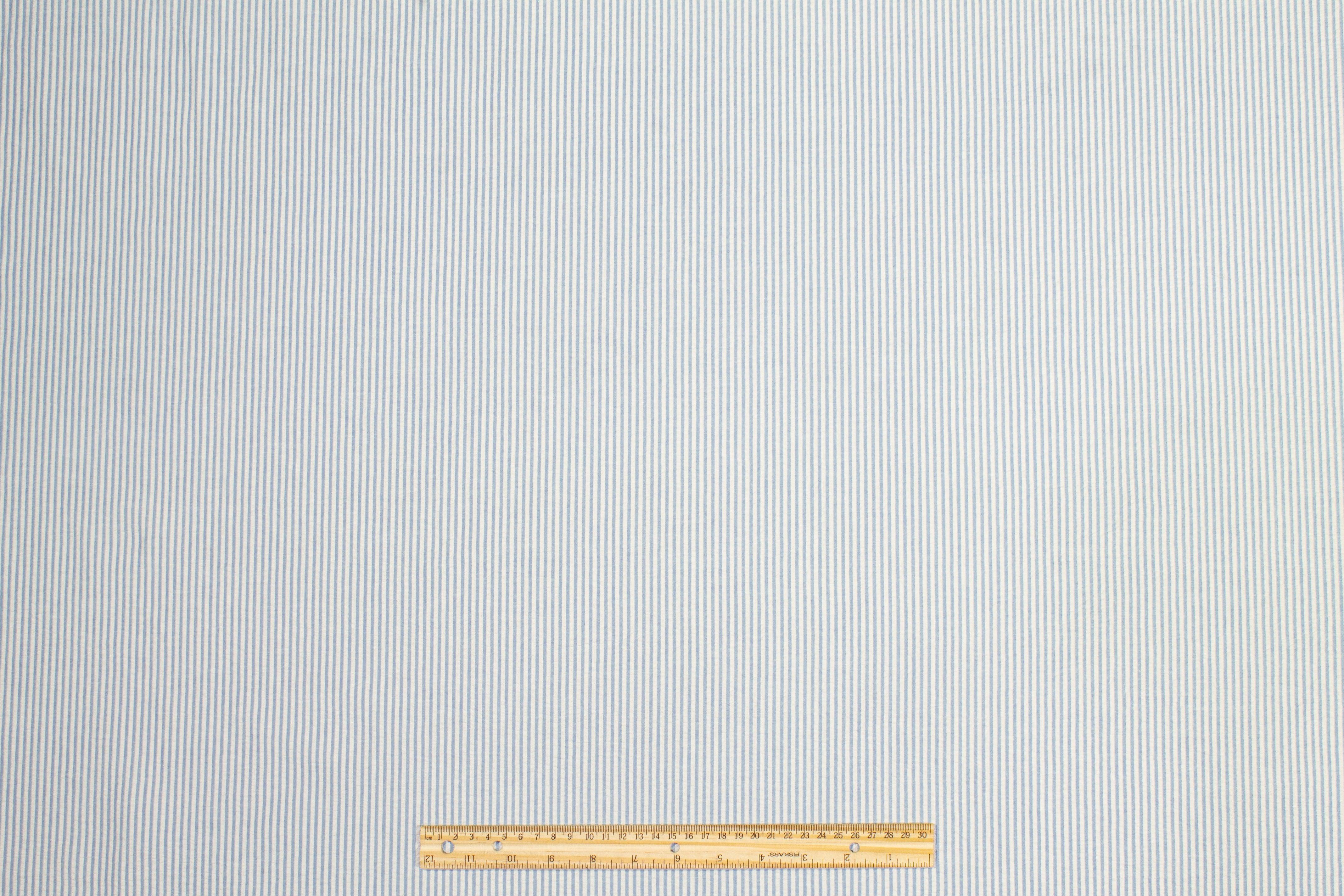 Striped Seersucker Cotton - Blue and White - Prime Fabrics