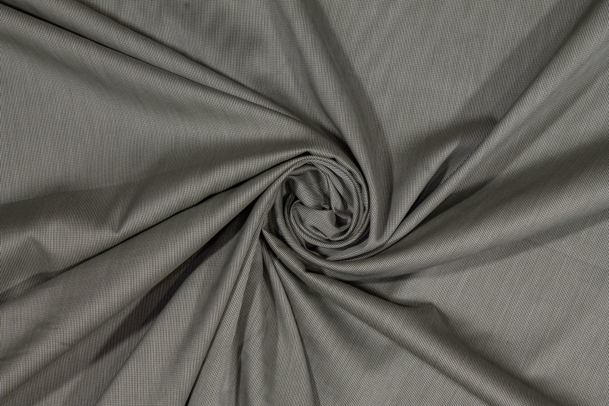 Pin Striped Cotton Shirting - Khaki Green - Prime Fabrics