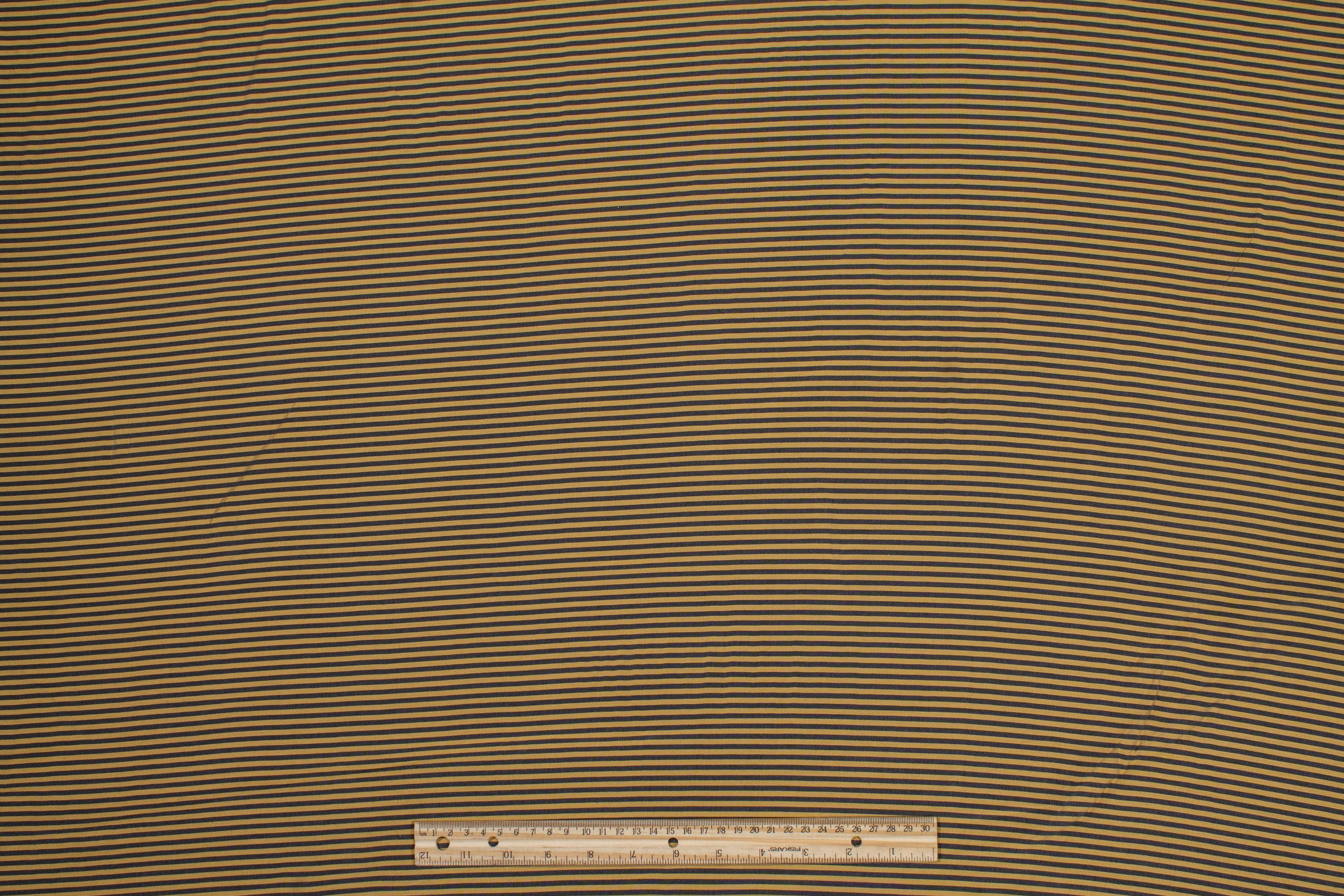 Striped Viscose Shirting - Tan and Gray - Prime Fabrics