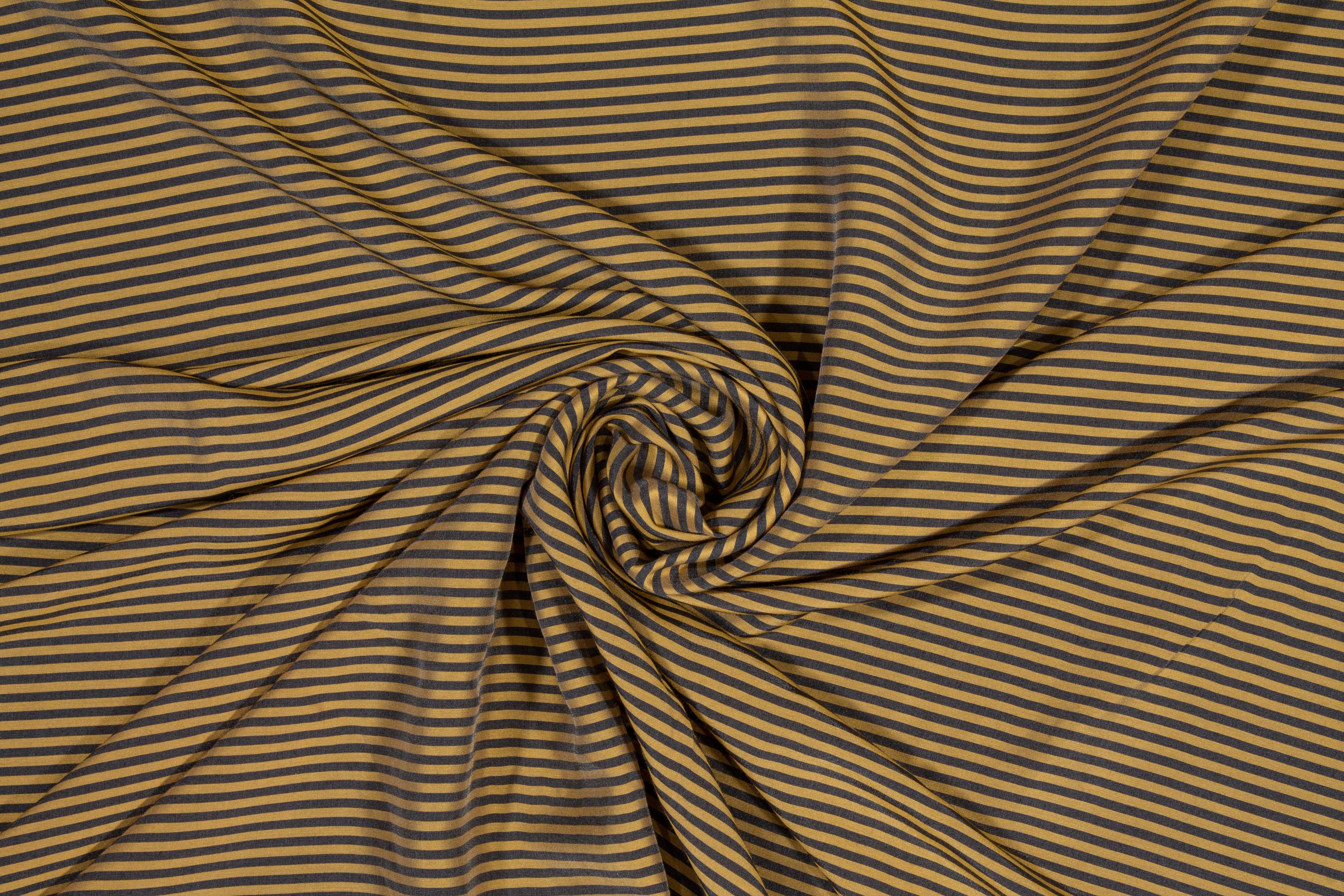 Striped Viscose Shirting - Tan and Gray - Prime Fabrics