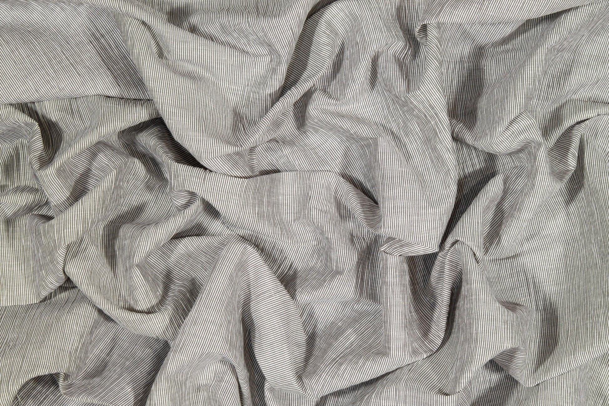 Pin Striped Poly Cotton Seersucker - Gray - Prime Fabrics