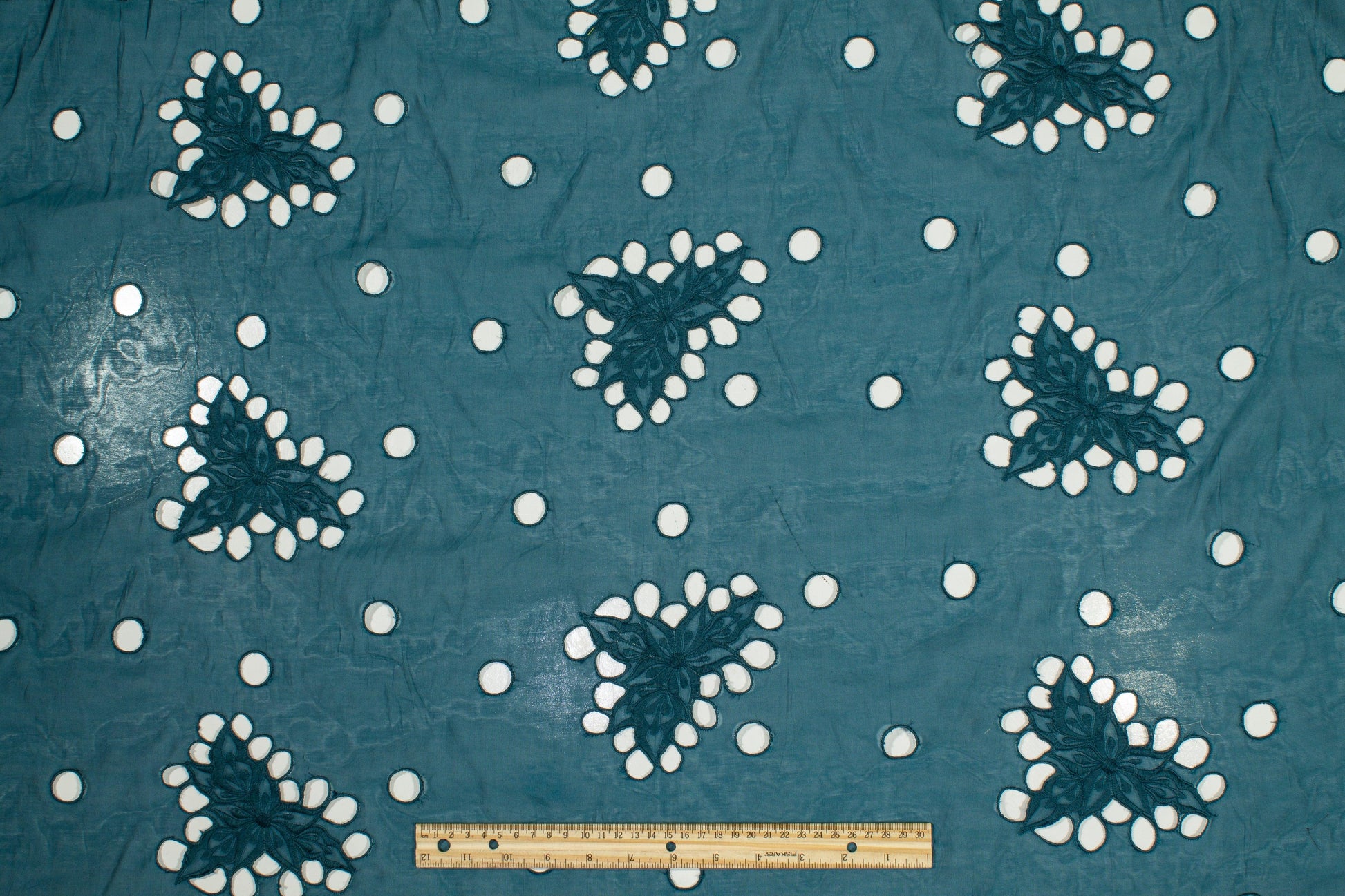 Cotton Voile Eyelet - Teal - Prime Fabrics