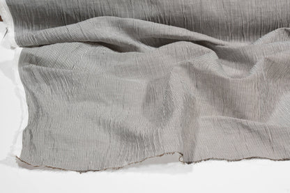 Pin Striped Poly Cotton Seersucker - Gray - Prime Fabrics