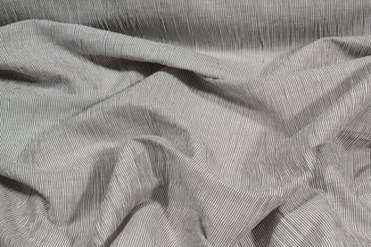 Pin Striped Poly Cotton Seersucker - Gray - Prime Fabrics
