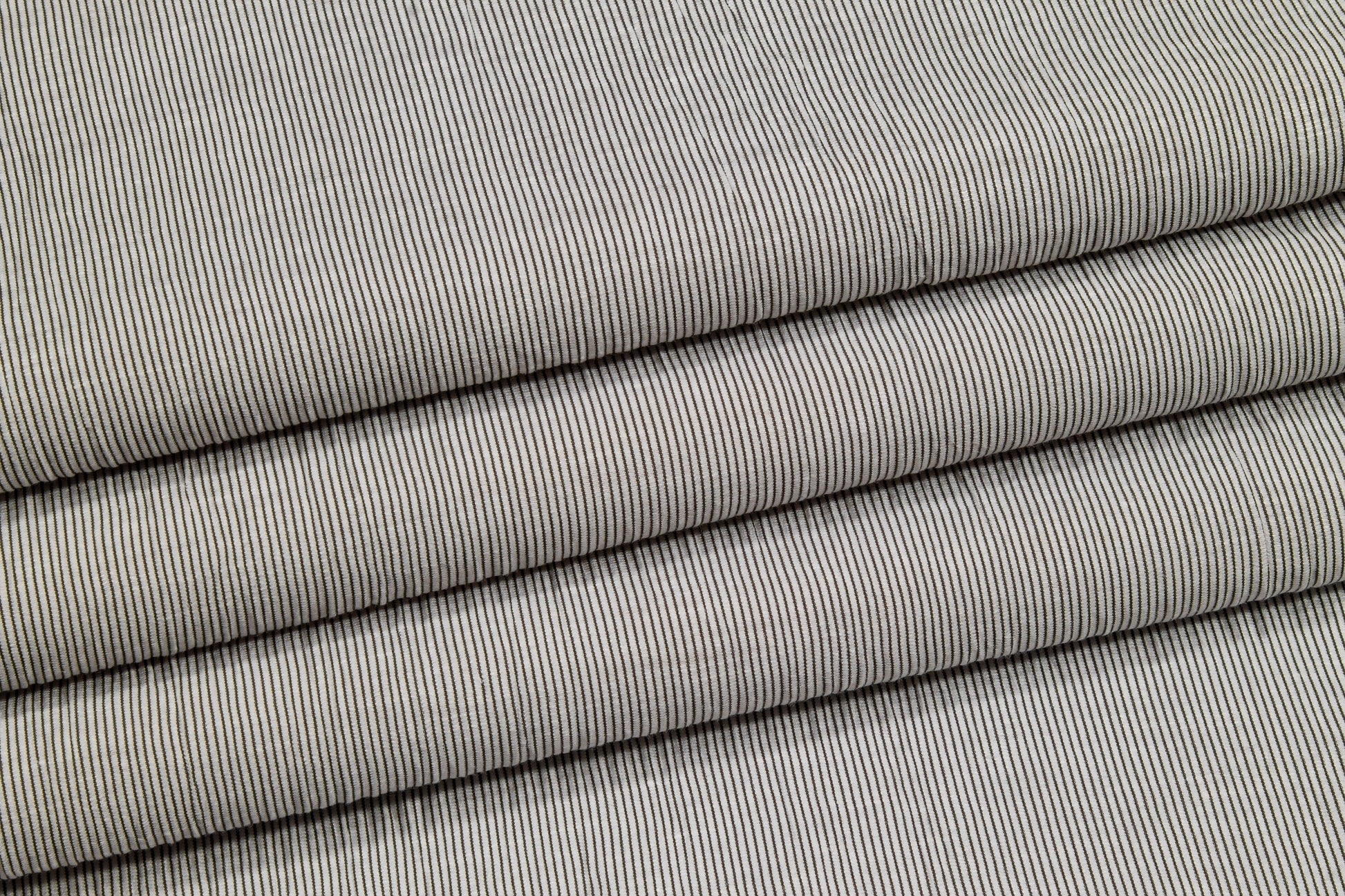 Pin Striped Poly Cotton Seersucker - Gray - Prime Fabrics