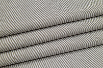 Pin Striped Poly Cotton Seersucker - Gray - Prime Fabrics