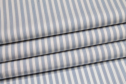 Striped Cotton Shirting - Blue and White - Prime Fabrics