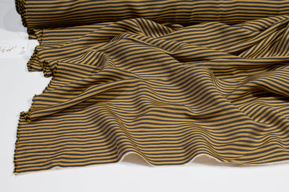 Striped Viscose Shirting - Tan and Gray - Prime Fabrics